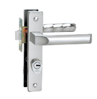 Alloy Keyed Lock Set Contemporary Slim Door Handleset And Square Lever