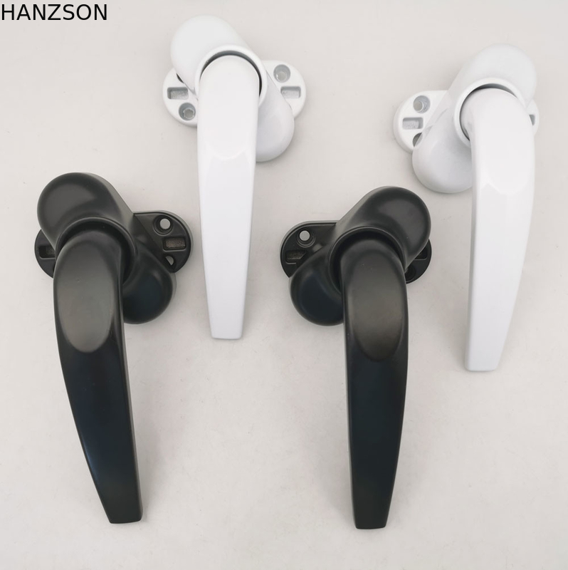 Double Side Aluminum Door Window Handles Black Or White Sliding Lever Lock