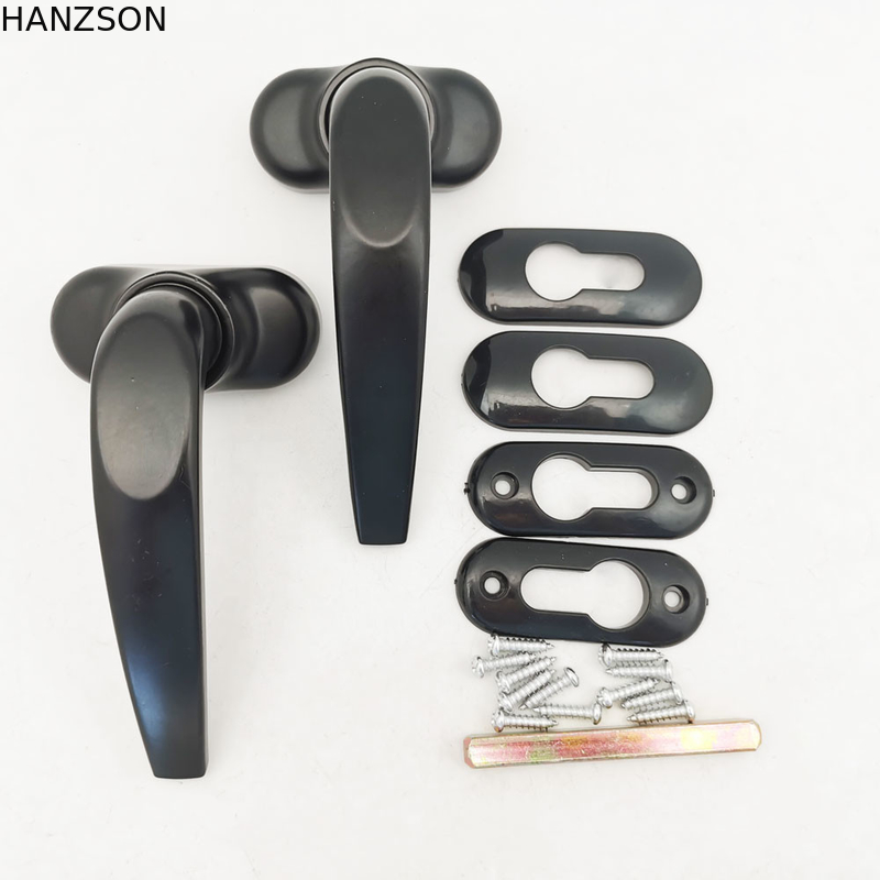 Double Side Aluminum Door Window Handles Black Or White Sliding Lever Lock