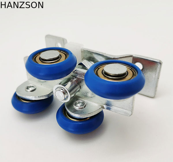 60.0mm Height Sliding Door Pulley Wheels , Nylon Plastic Door Roller Width 26mm