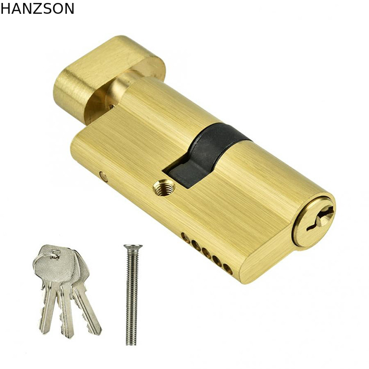 Single Side Door Lock Cylinder With Keys Brass Zinc Alloy Material Dia 60mm 70mm Size