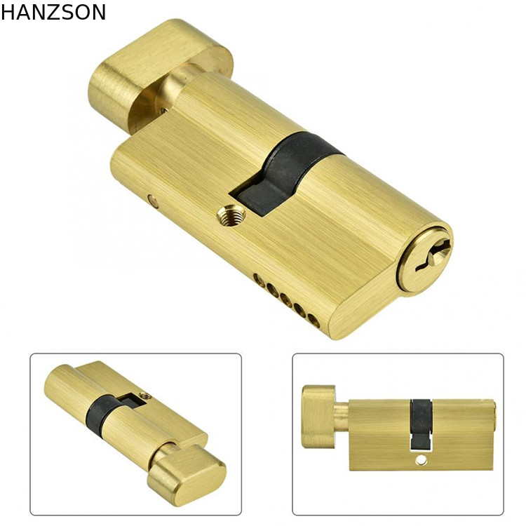 Single Side Door Lock Cylinder With Keys Brass Zinc Alloy Material Dia 60mm 70mm Size