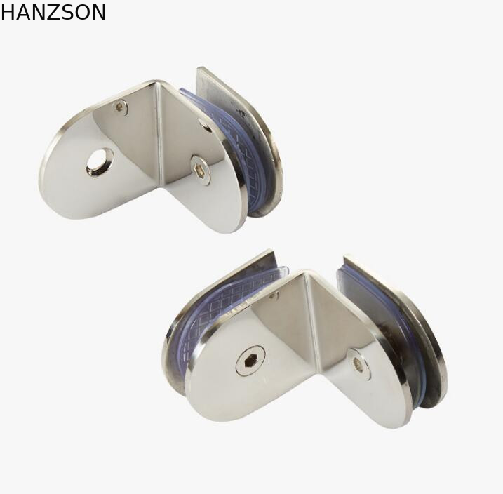 D Shaped Bathroom Sliding Door Accessories Wall Mount Glass Clamp size 90×50mm