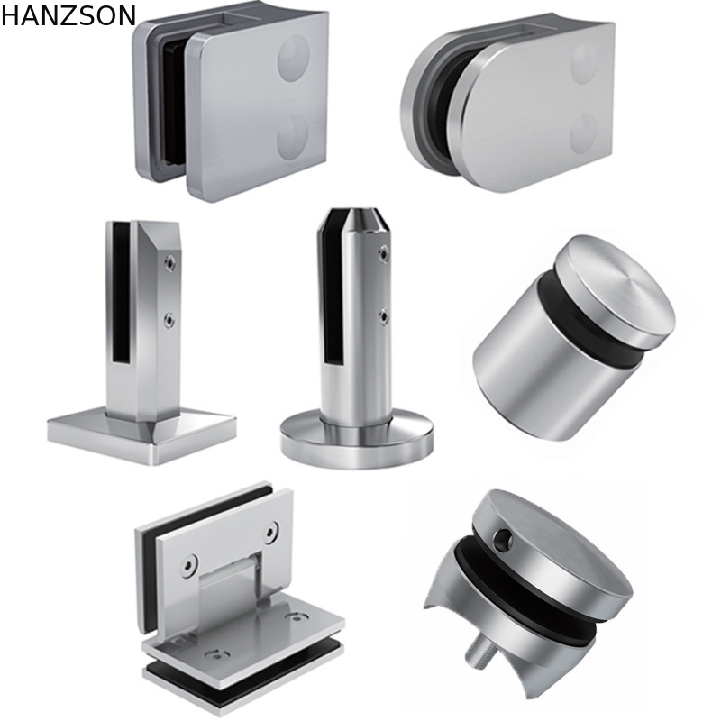 D Shaped Bathroom Sliding Door Accessories Wall Mount Glass Clamp size 90×50mm