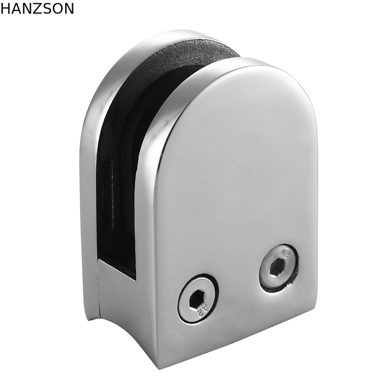 D Shaped Bathroom Sliding Door Accessories Wall Mount Glass Clamp size 90×50mm