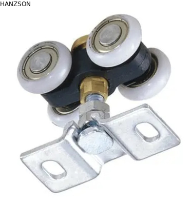 Light Weight Sliding Door Rollers Assembly Constructed Of Steel Bracket And Plastic Tires